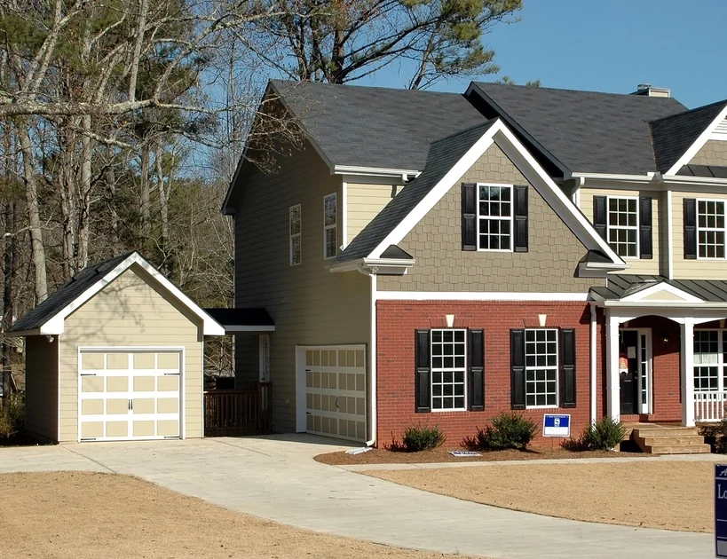 Two-story suburban house with an attached garage